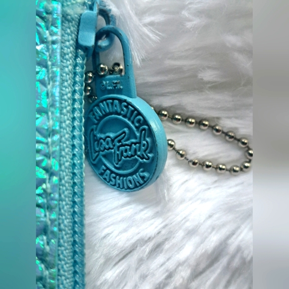 Lisa Frank Mermaid Blue Iridescent Vintage Pencil Case - Picture 2 of 7